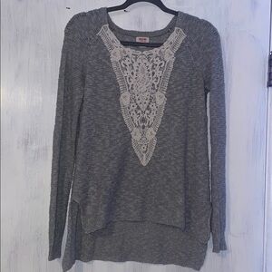 Mossimo Supply Co Gray Asymmetrical Long Sleeve Hoodie